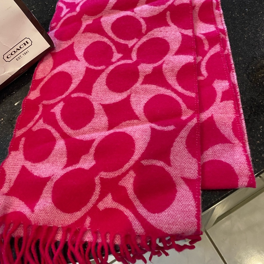 Coach Signature Scarf 82” long 100% Merino Wool
